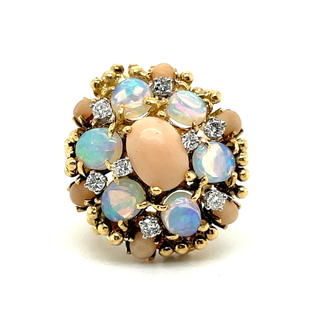 opal halo ring